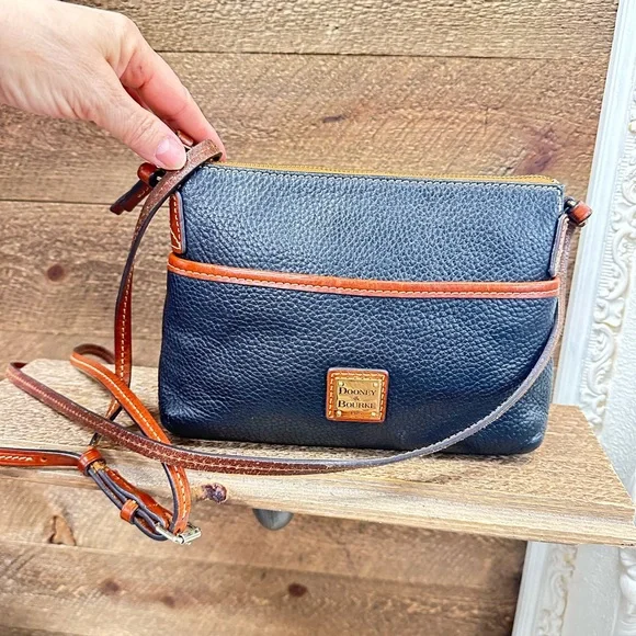 Dooney & Bourke Black and Tan Crossbody Bag - Picture 2 of 8